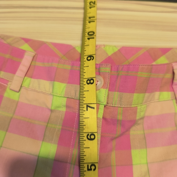 Lilly Pulitzer Pants Womens Size 4 Pink Plaid Flat Front Cropped Vintage - Picture 7 of 8
